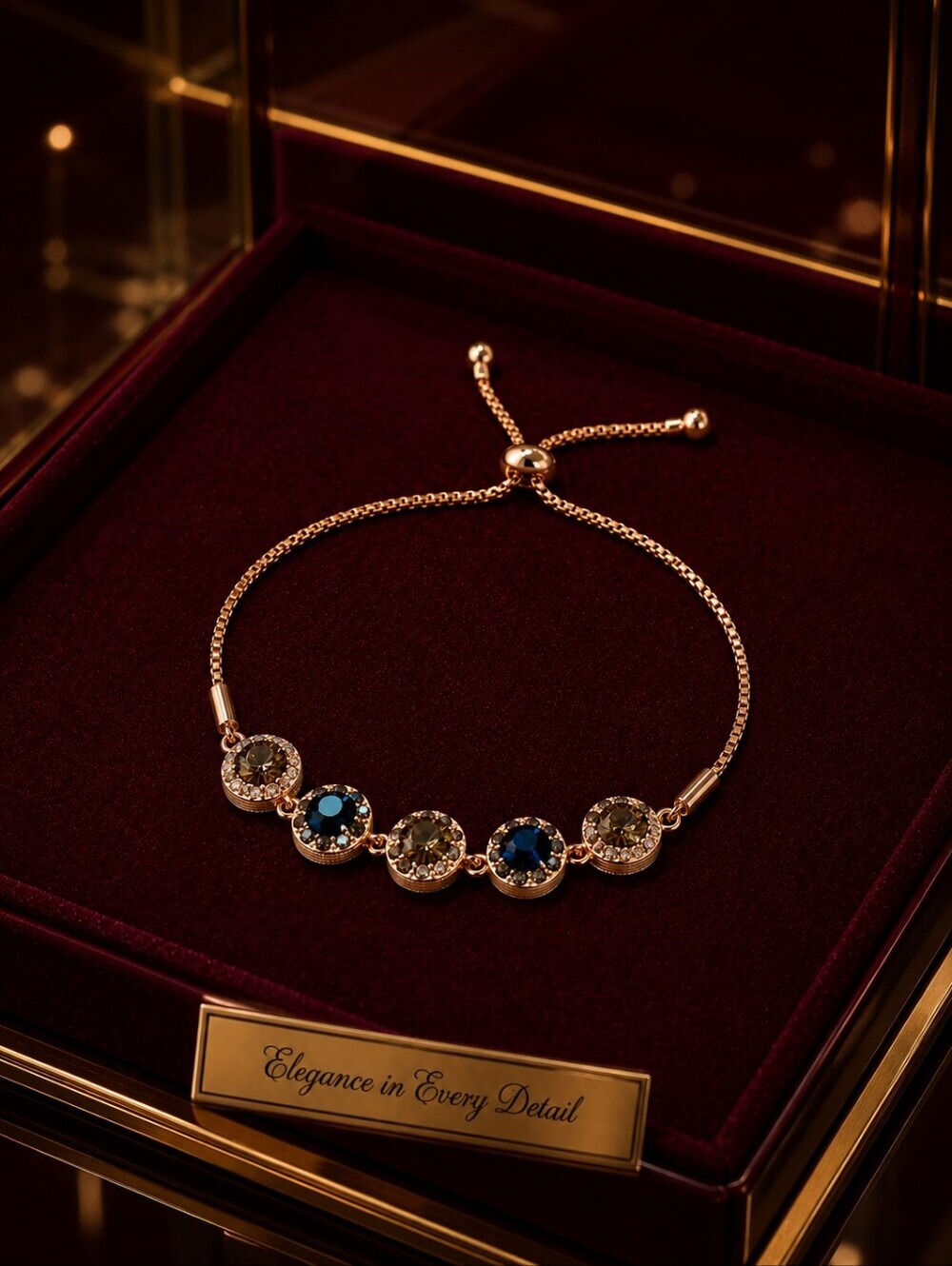 Gold and Blue Bracelet